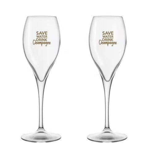 Save Water Drink Champagne Glasses