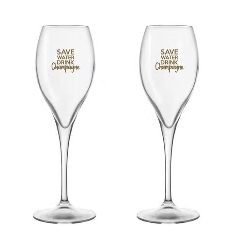 Save Water Drink Champagne Glasses