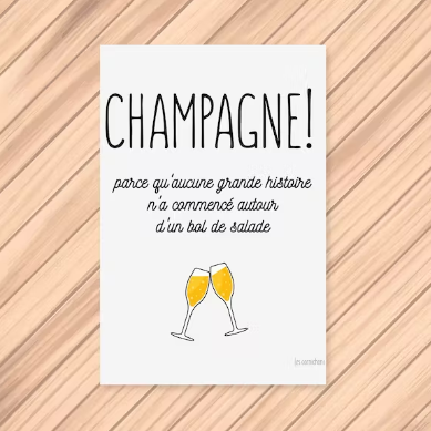 Champagne Salat Postcard